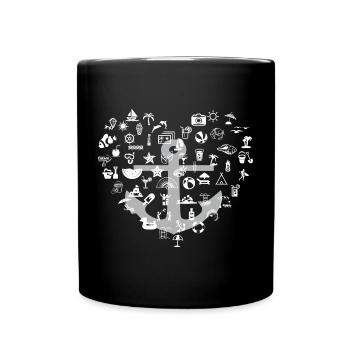 Herz des Nordens - Ostsee Nordsee - Full Colour Mug - black - Front