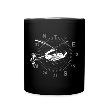 helicopter illustration symbol heli hubschrauber - Tasse einfarbig - Schwarz - Vorne