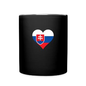 Slovakia Slovak flag flag heart - Full Colour Mug - black - Front