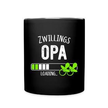 Zwillingsopa Loading Opa Großvater Zwillinge - Tasse einfarbig - Schwarz - Vorne