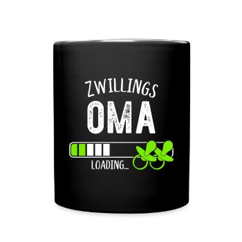 Zwillingsoma Loading Oma Großmutter Zwillinge - Tasse einfarbig - Schwarz - Vorne