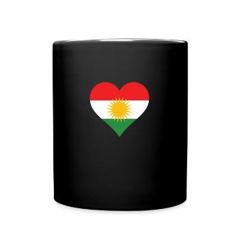 Kurdistan kurdisch Flagge Fahne Herz - Tasse einfarbig - Schwarz - Vorne