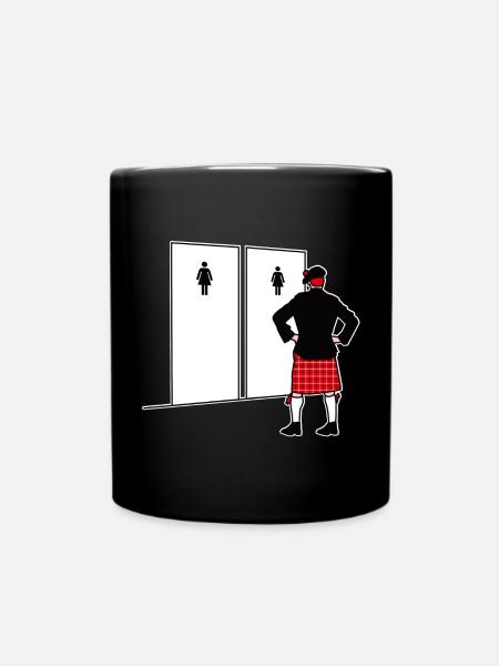 Funny Scotland Kilt Bagpipe Rock Toilett - Full Colour Mug - black