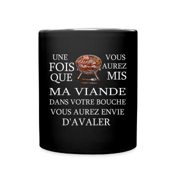 Viande Barbecue Gril - Mug uni - noir - Devant