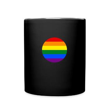 Regenbogenflagge Regenbogenfahne - Tasse einfarbig - Schwarz - Vorne