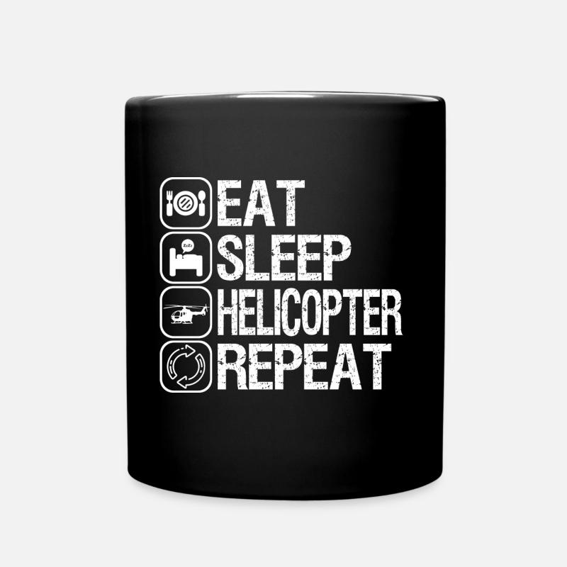 helicopter - Full Colour Mug - black