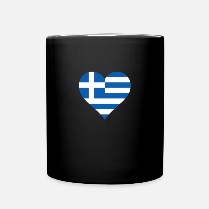Grèce drapeau grec drapeau coeur - Mug uni - noir
