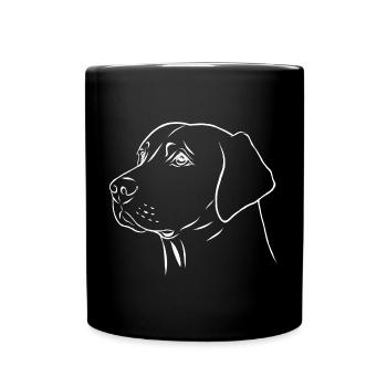Labrador Retriever Portrait - Tasse einfarbig - Schwarz - Vorne