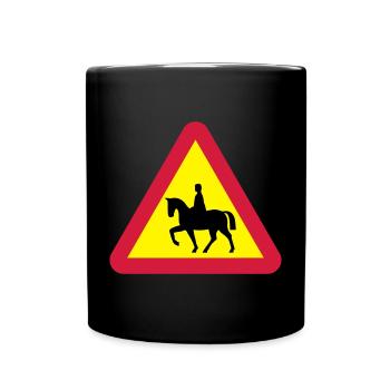 Horse warning - Full Colour Mug - black - Front