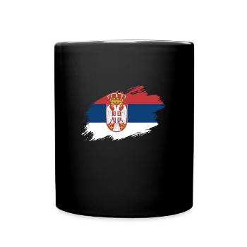 Drapeau Serbie drapeau serbe - Mug uni - noir - Devant