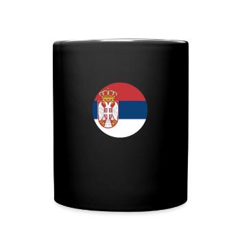 Serbien serbisch Flagge Fahne - Tasse einfarbig - Schwarz - Vorne