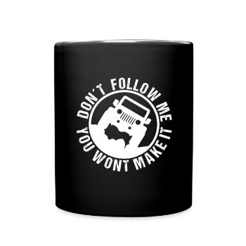 jeep dont follow me white - Full Colour Mug - black - Front