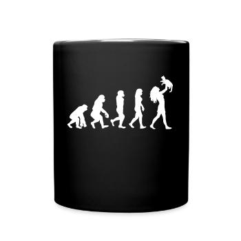 Woman with Cat - Cat Lady Cats Love - Full Colour Mug - black - Front