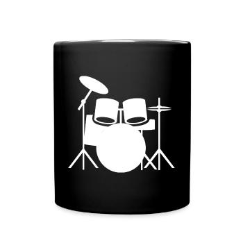 Schlagzeug - Drums / Rock Band / rock 'n' Roll - Tasse einfarbig - Schwarz - Vorne