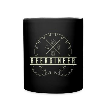 Bier Bierbrauer - Tasse einfarbig - Schwarz - Vorne
