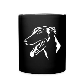 Greyhound Head "Black Edition" - Full Colour Mug - black - Front