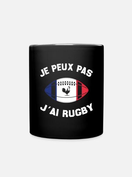 Je Peux Pas J'ai Rugby - Mug uni - noir