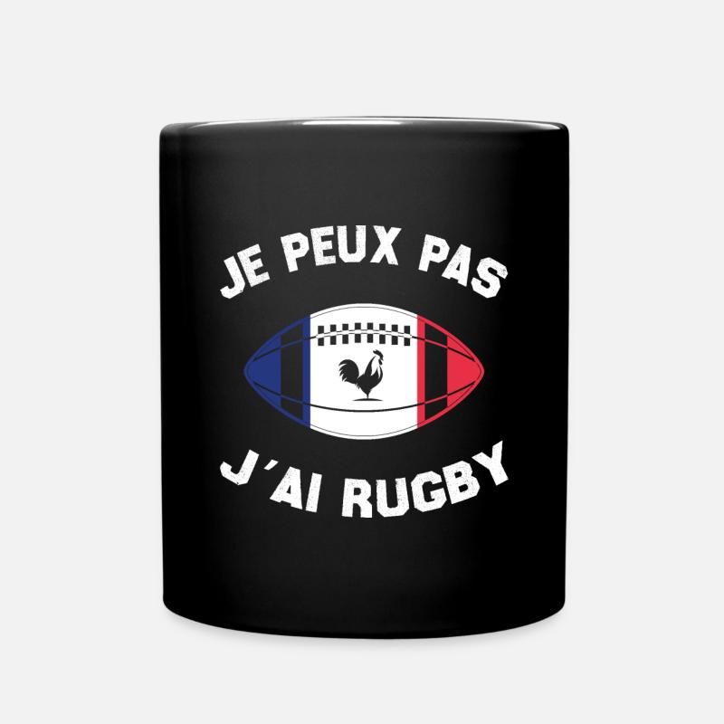 Je Peux Pas J'ai Rugby - Mug uni - noir