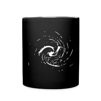 Abstract Vortex / Line / White / Pattern - Full Colour Mug - black - Front