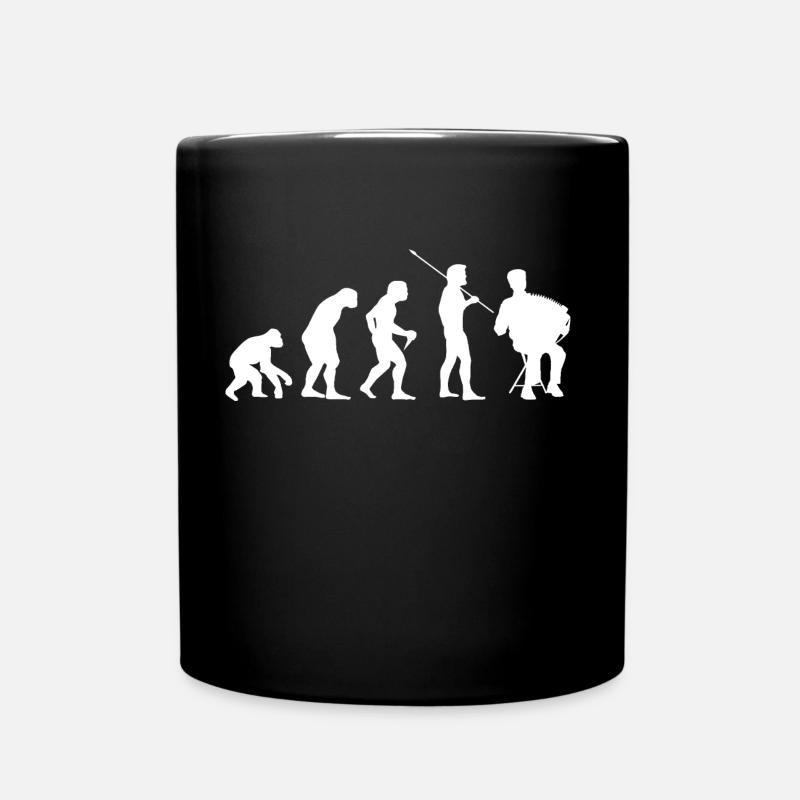 Akkordeon Evolution Ziehharmonika Akkordeonspieler - Tasse einfarbig - Schwarz