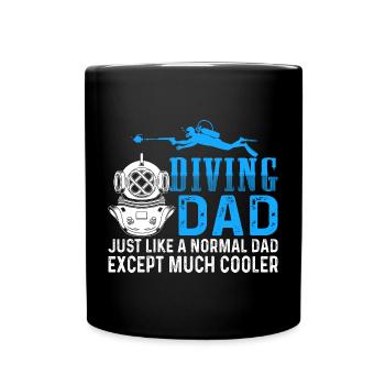 Plongeurs Plongeur Papa père - Mug uni - noir - Devant