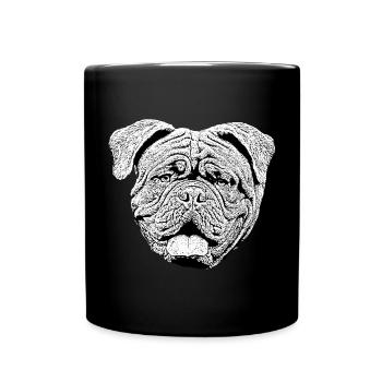 Bulldogue de dogue bordeaux dodard tête de chien - Mug uni - noir - Devant