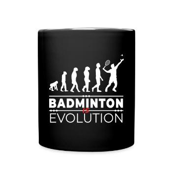Badminton is evolution - Message Humour Parodie - Mug uni - noir - Devant
