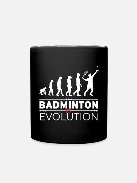 Badminton is evolution - Message Humour Parodie - Mug uni - noir
