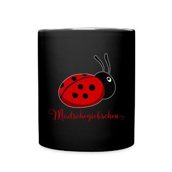 Modschegiebchen Marienkäfer Sächsisch Geschenkidee - Tasse einfarbig - Schwarz - Vorne