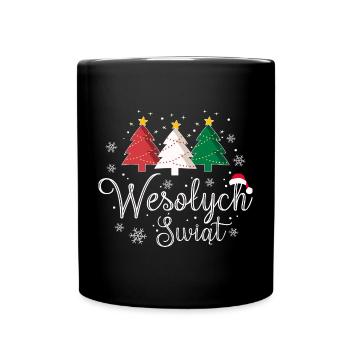 Weihnachtsbaum Trio Wesolych Swiat Polen Polnisch - Tasse einfarbig - Schwarz - Vorne