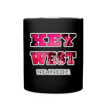 Key West Florida Palm Trees Holiday Souvenir Reminder - Full Colour Mug - black - Front