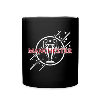 Manchester White | Casual England Gift - Full Colour Mug - black - Front