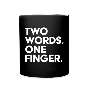 Deux mots un doigt - Mug uni - noir - Devant