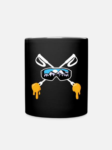 Ski et fondue savoyarde Montagne Cadeau skieur - Mug uni - noir