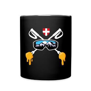 Savoie Ski und Savoyard Fondue Geschenk Haute Savoie - Tasse einfarbig - Schwarz - Vorne