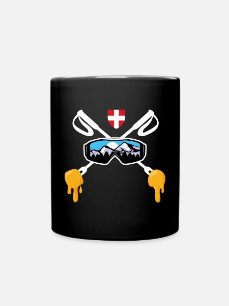 Savoie Ski et fondue savoyarde Cadeau Haute Savoie - Mug uni - noir