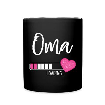 Oma Loading Herz Enkelin Mädchen Werdende Oma - Tasse einfarbig - Schwarz - Vorne