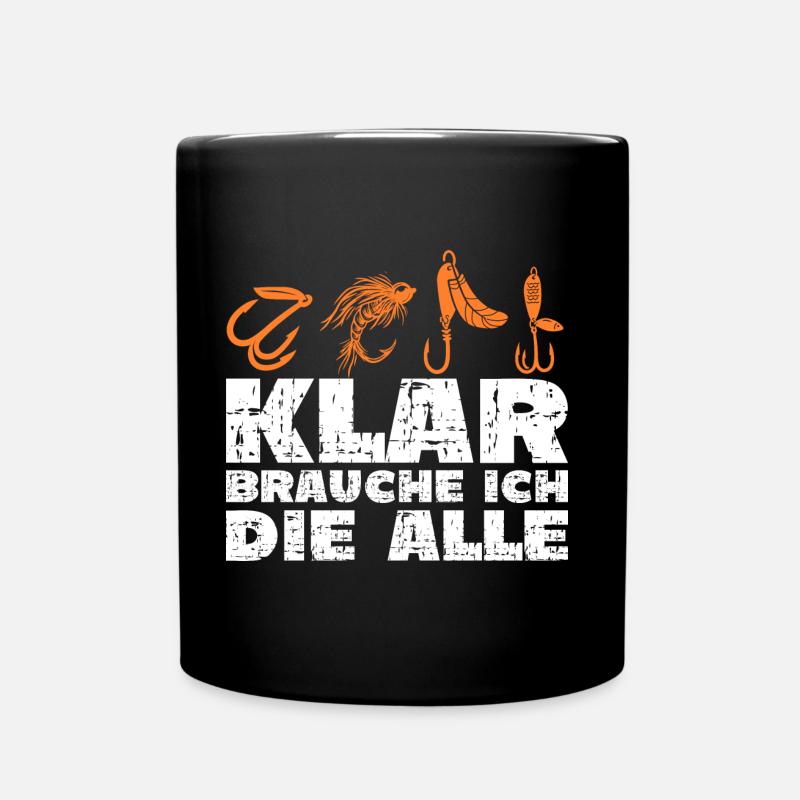 Angler Anglerin lustiger Spruch - Tasse einfarbig - Schwarz