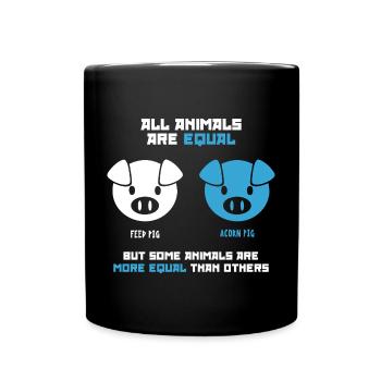 Feed Pig, Acorn Pig (dark) - Full Colour Mug - black - Front