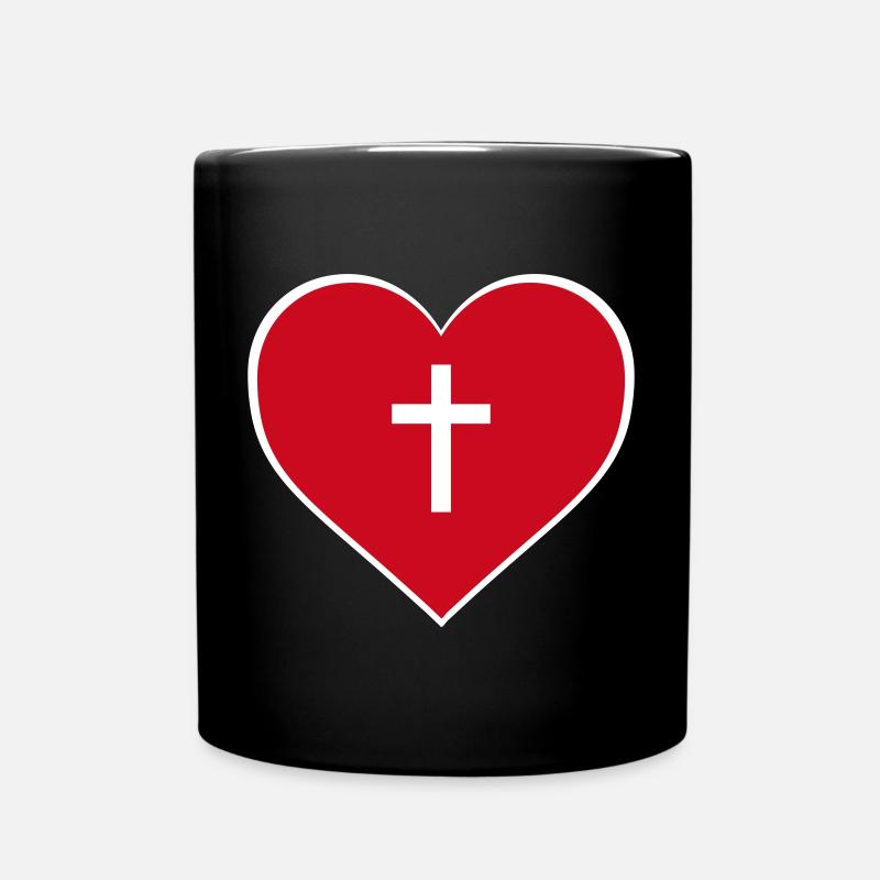 Jesus ist Liebe Herz - Tasse einfarbig - Schwarz