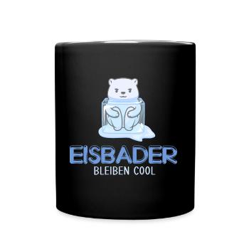 eisbaden eisloch pudelmütze jagertee eisbader - Tasse einfarbig - Schwarz - Vorne