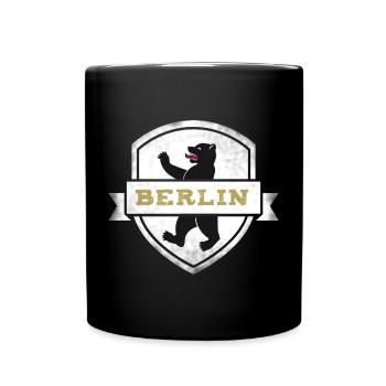 berlin bär wappen hauptstadt deutschland mauer tri - Tasse einfarbig - Schwarz - Vorne