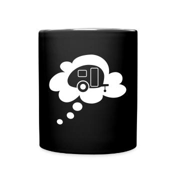 Caravan Wolke Sprechblase Camping Wohnwagen Fan - Tasse einfarbig - Schwarz - Vorne