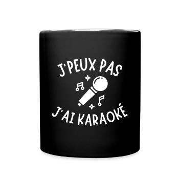karaoké, fan de karaoké - Mug uni - noir - Devant