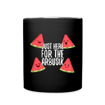 Only here because of the watermelon gift - Full Colour Mug - black - Front