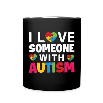 L’amour pour la conception de la sensibilisation à l’autisme - Mug uni - noir - Devant