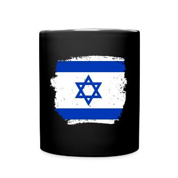 Israel Vintage Israeli Flag - Full Colour Mug - black - Front