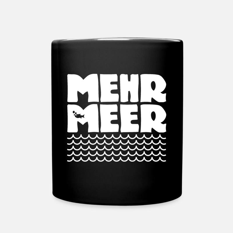 Mehr Meer - Ostsee - Moin - Nordsee - Ozean - See - Tasse einfarbig - Schwarz