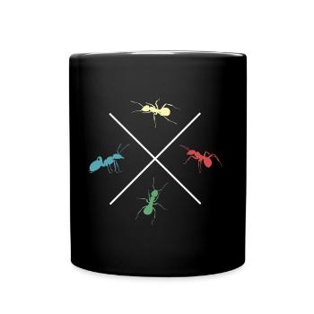 fourmis fourmis amies colonie de fourmis colorées - Mug uni - noir - Devant