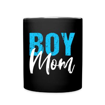 Boy Mom Sohn Mutter Mama - Tasse einfarbig - Schwarz - Vorne